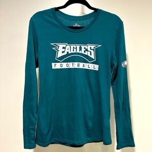 Ladies Eagles Football lightweight green long sleeve T-shirt